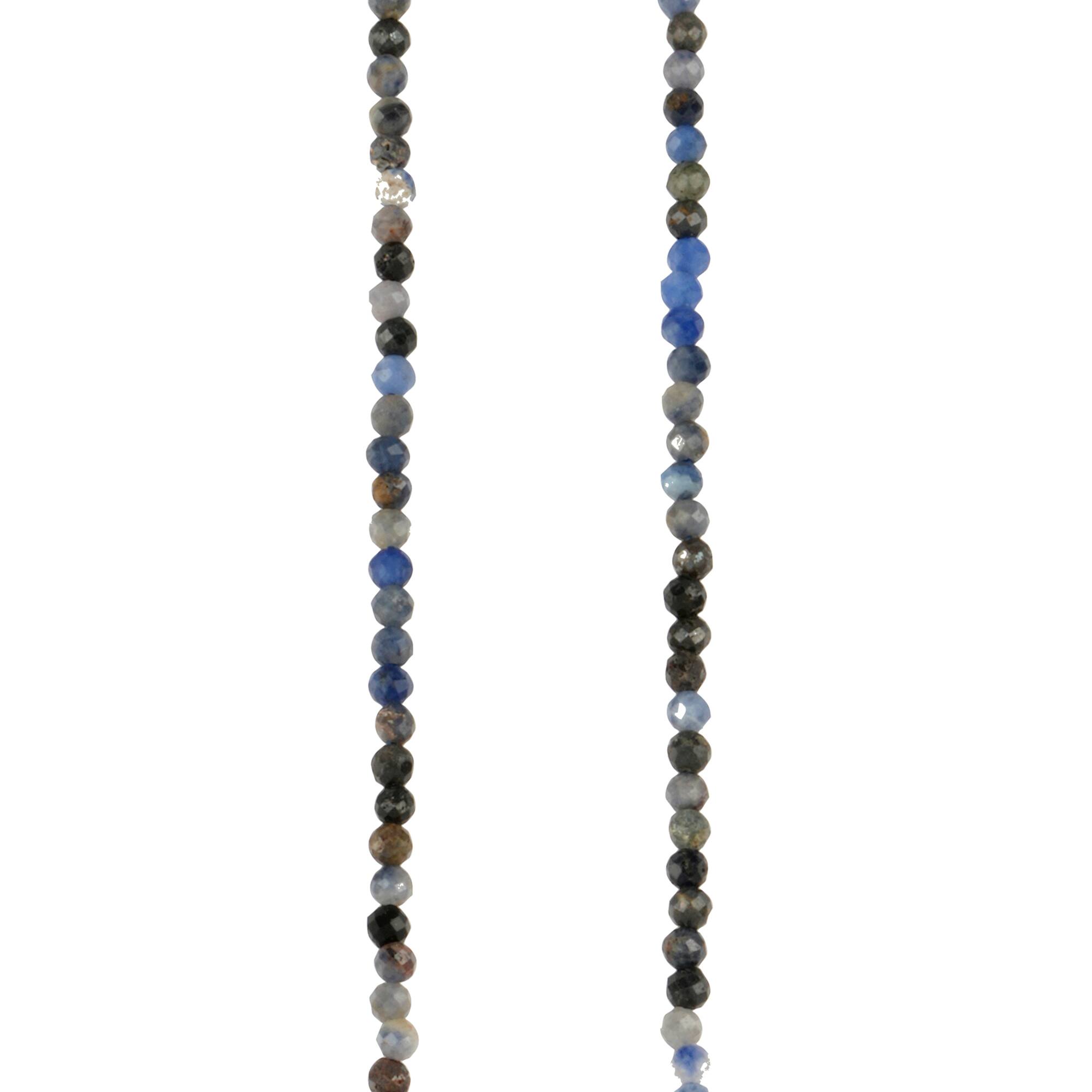 Blue & Black Sapphire Faceted Round Beads, 2mm by Bead Landing™